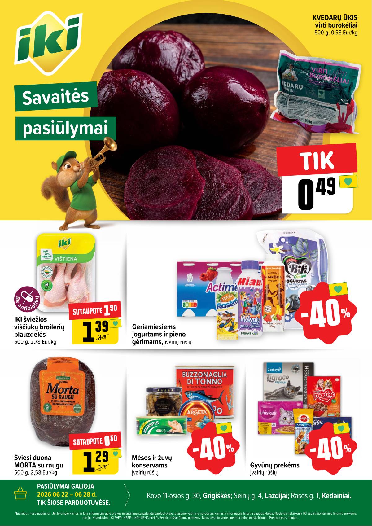 Iki - Specialūs pasiūlymai IKI Lazdijai, IKI Grigiškės – Kovo 11-osios ir IKI Kėdainiai parduotuvės klientams 1 puslapis