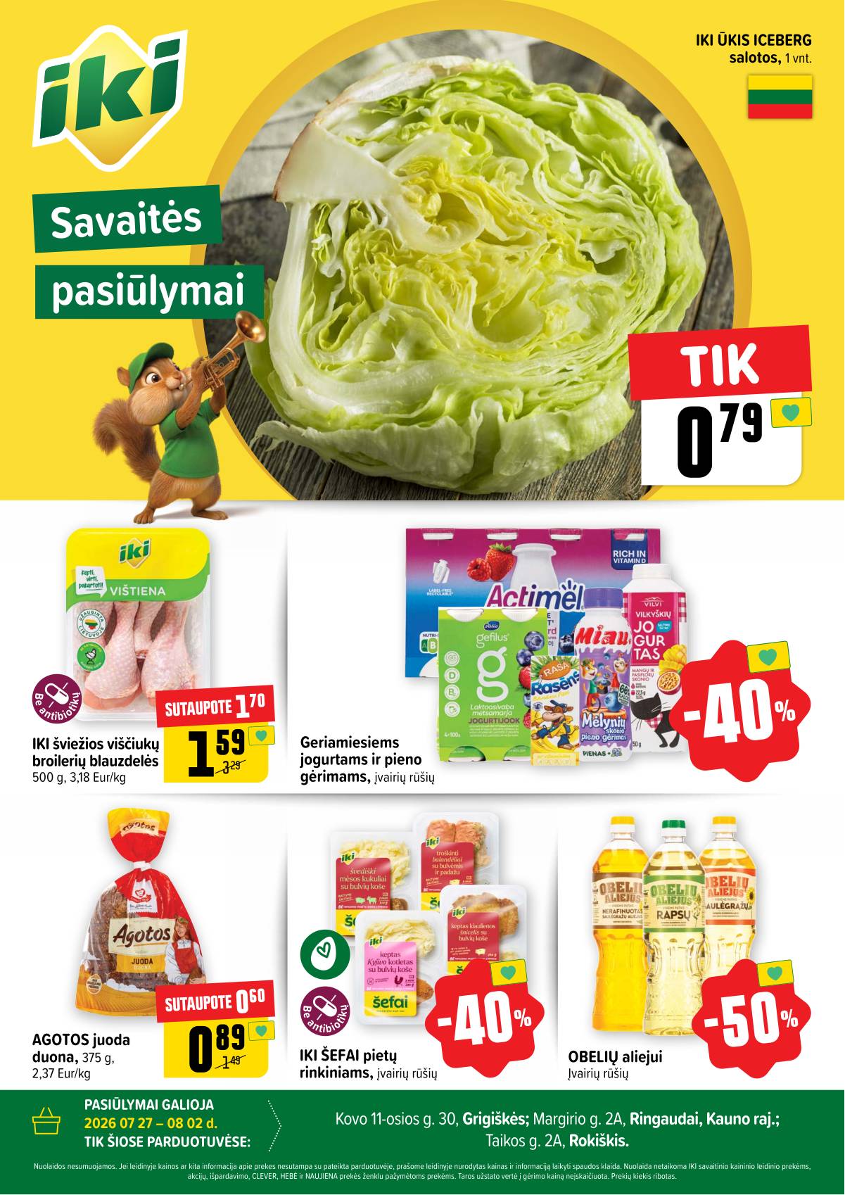Iki - Specialūs pasiūlymai IKI Grigiškės – Kovo 11-osios, IKI Ringaudai ir IKI Rokiškis 2 parduotuvės klientams 1 puslapis