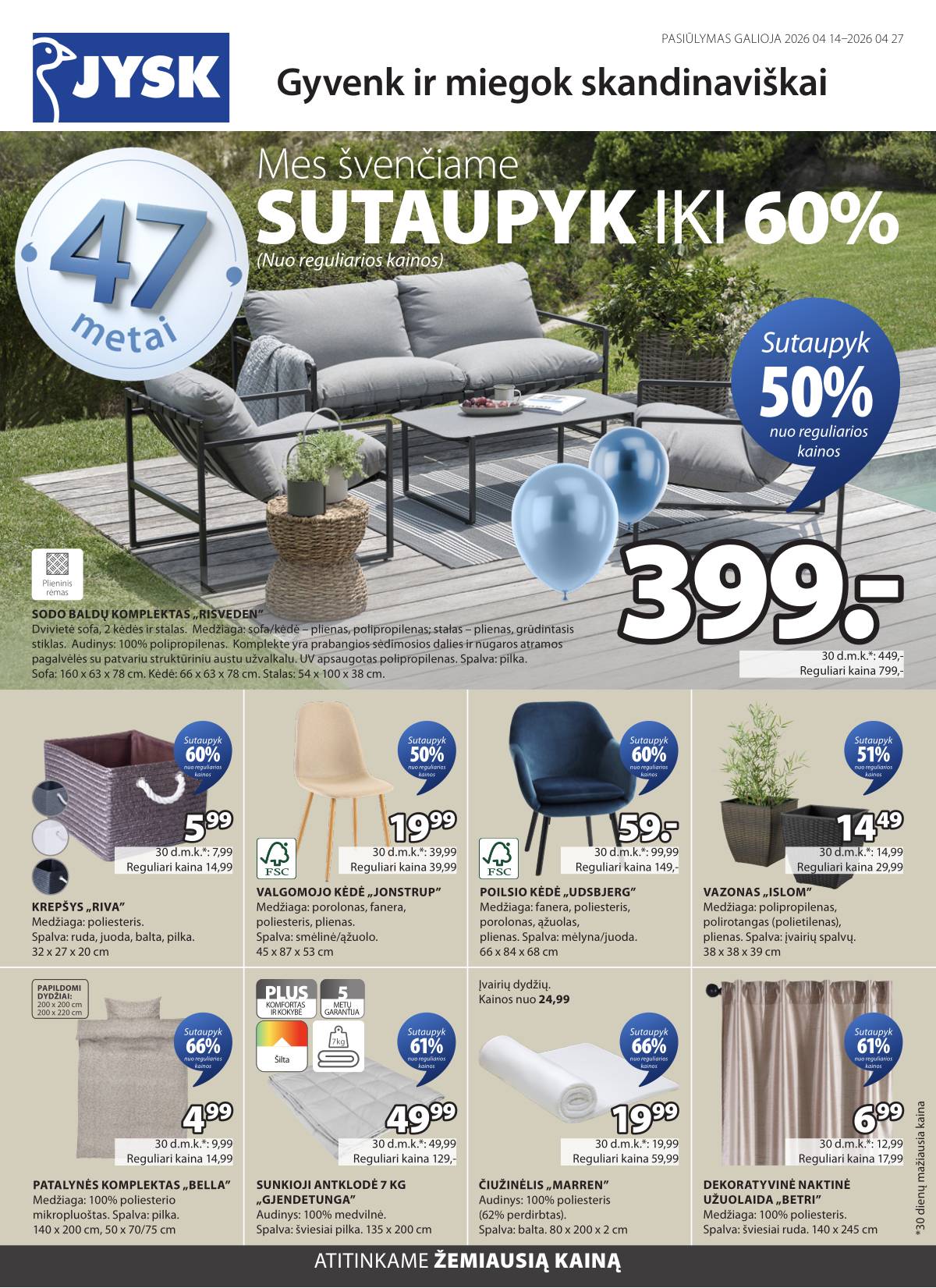 JYSK - Jysk akcijų leidinys | 2026-04-14 - 2026-04-27 2 puslapis