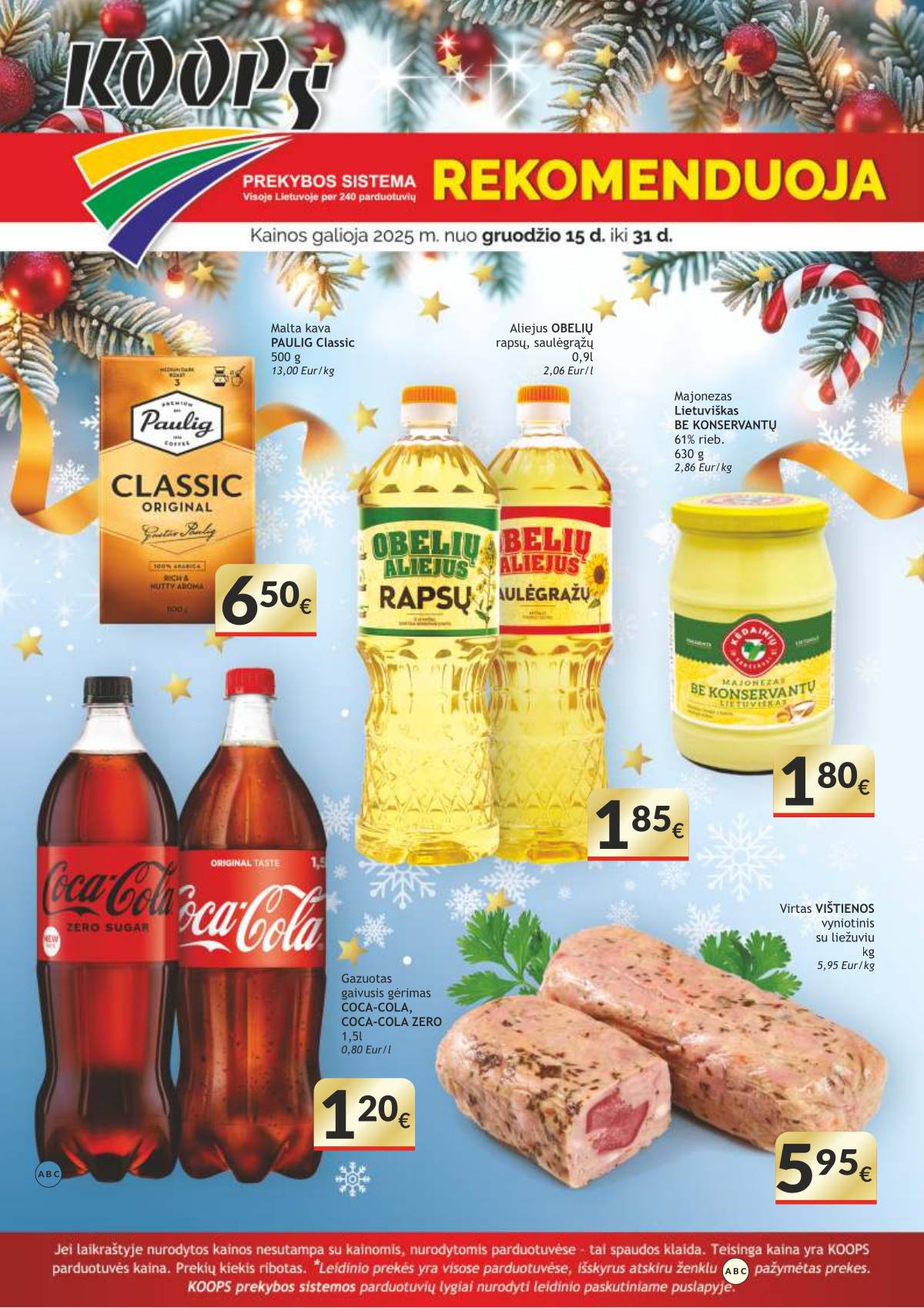 Koops - KOOPS akcijų leidinys 2025-12-15 - 2025-12-31 1 puslapis