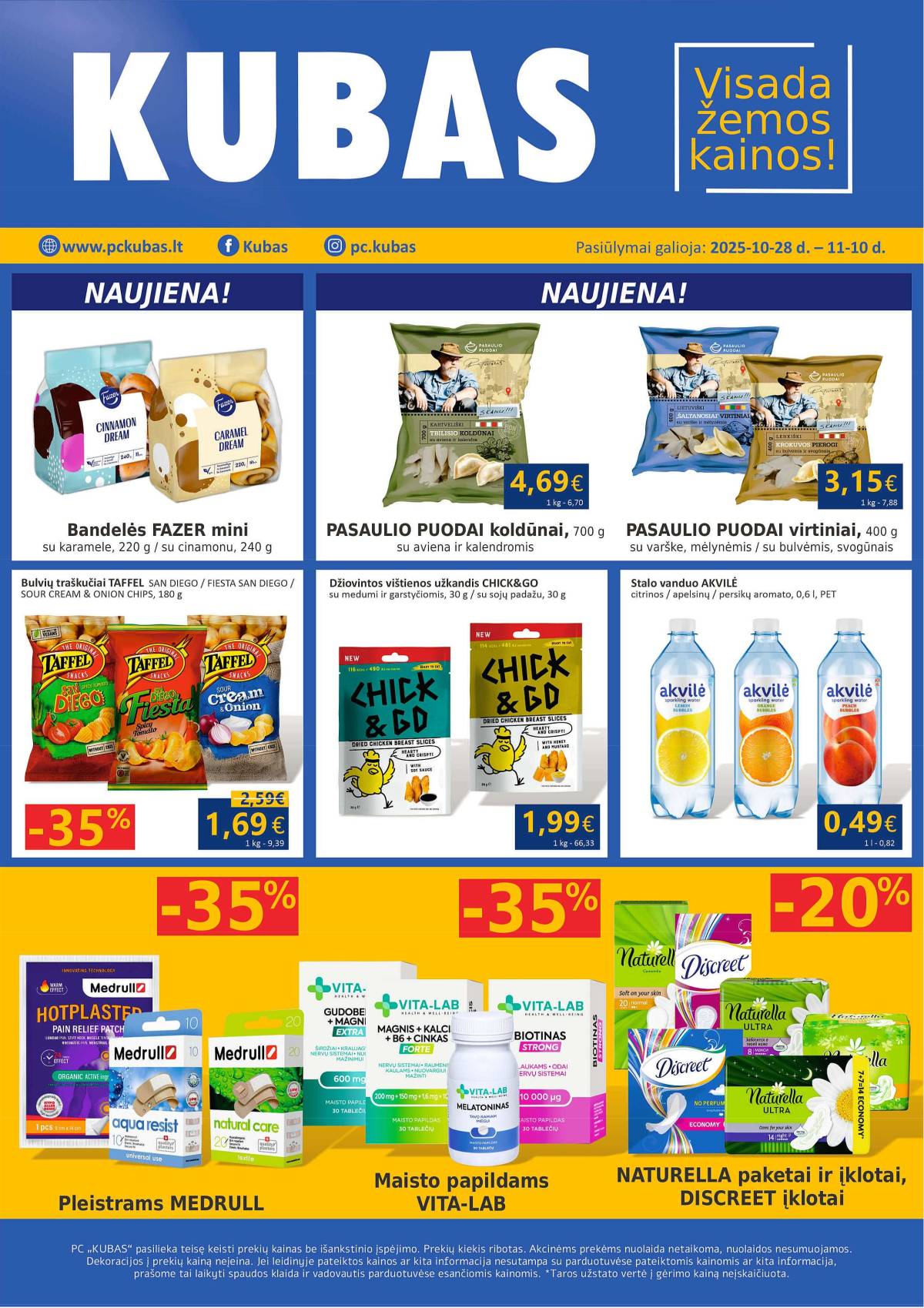 KUBAS - KUBAS akcijų leidinys | 2025-10-28 - 2025-11-10 1 puslapis