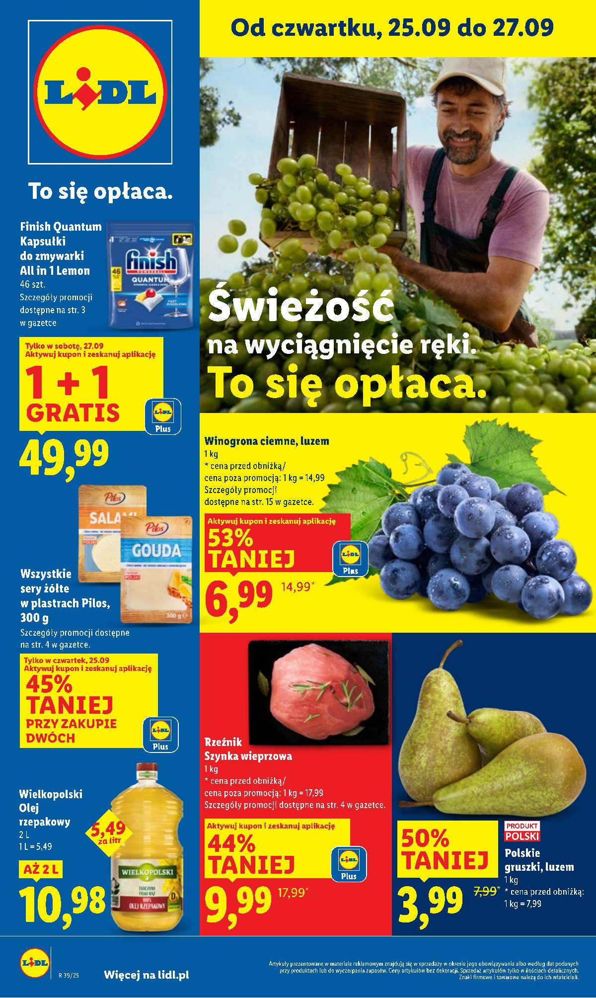 Lidl Lenkija - OFERTA WAŻNA OD 25.09 DO 27.09 1 puslapis