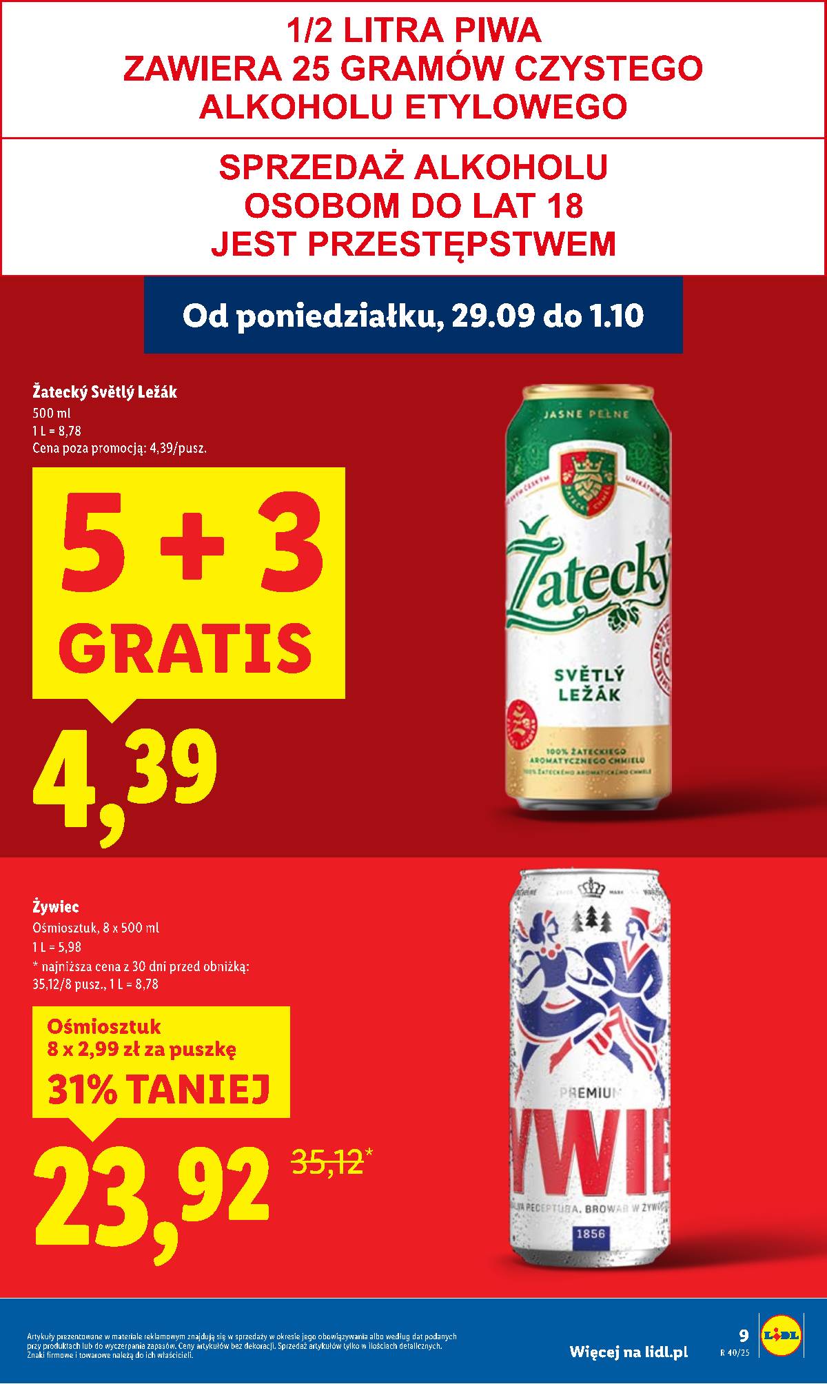 Lidl Lenkija - OFERTA WAŻNA OD 29.09 DO 1.10 9 puslapis