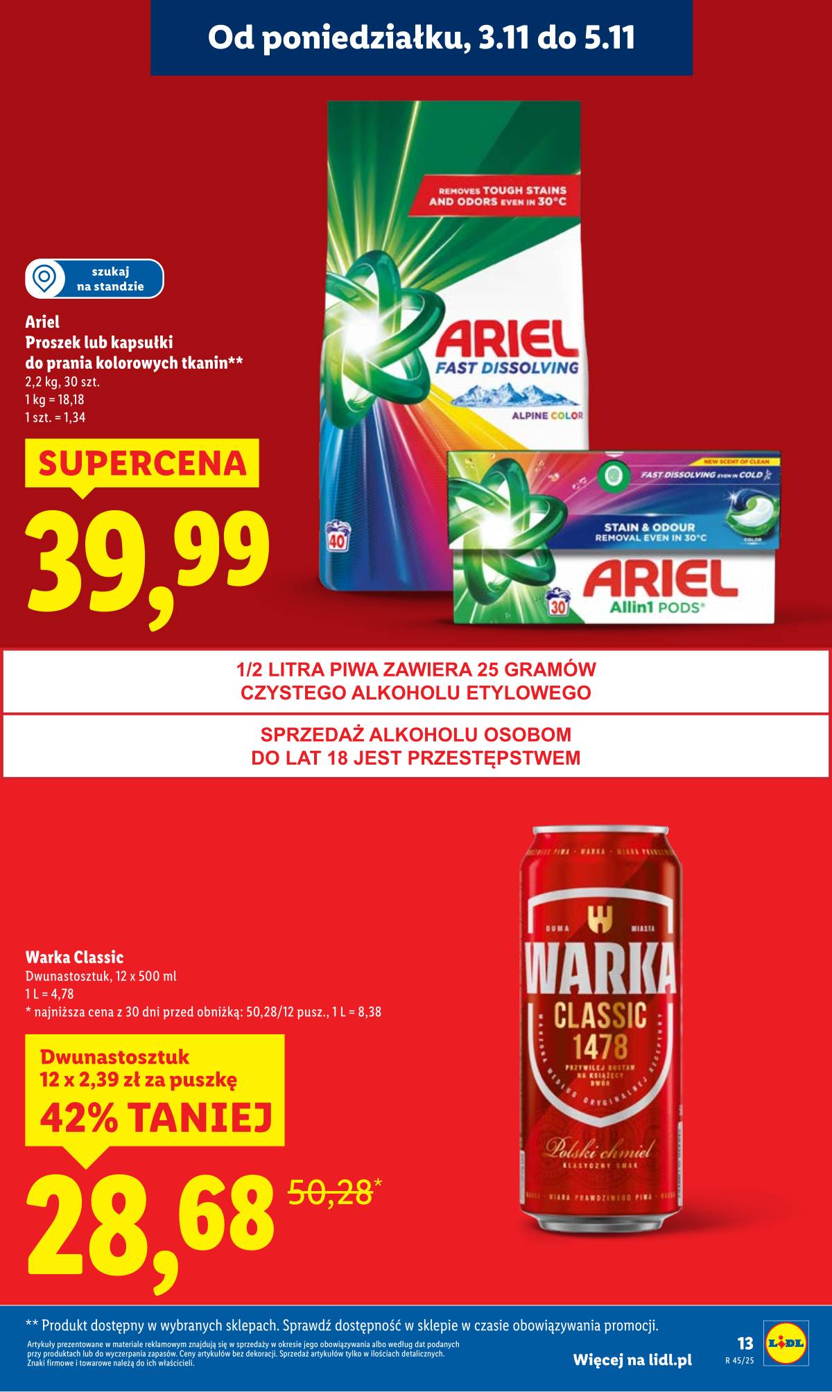 Lidl Lenkija - OFERTA WAŻNA OD 3.11 DO 5.11 13 puslapis