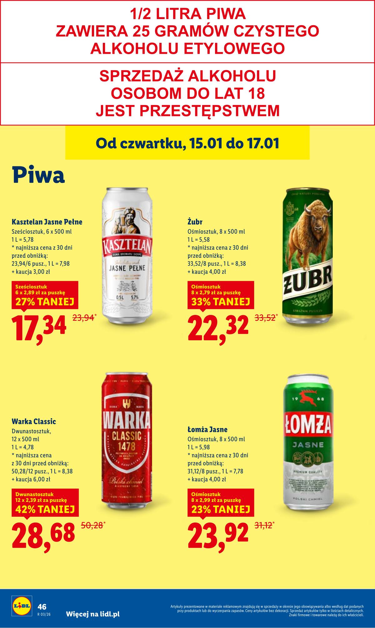 Lidl Lenkija - OFERTA WAŻNA OD 15.01 DO 17.01 46 puslapis