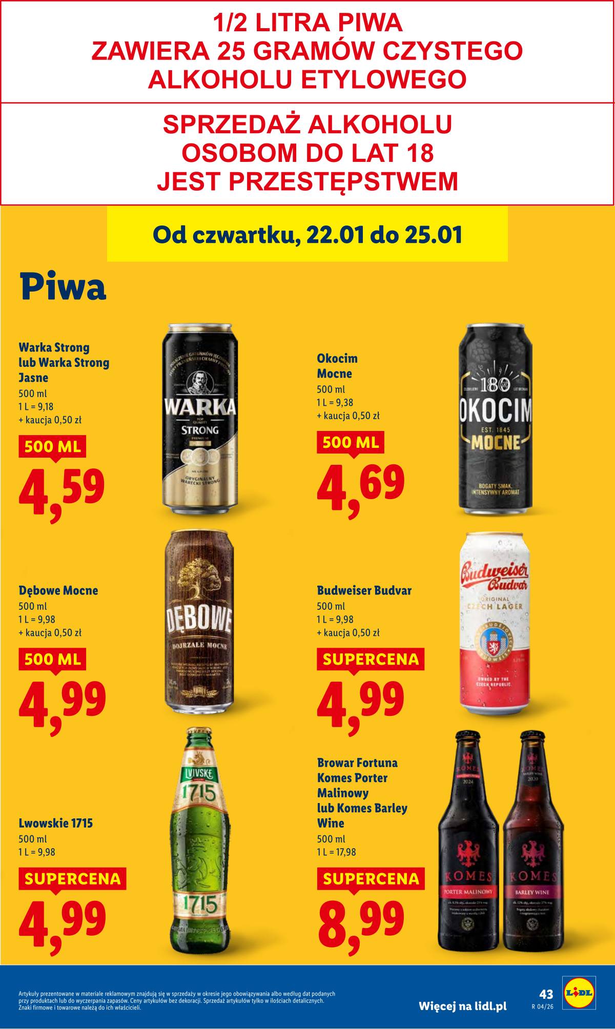 Lidl Lenkija - OFERTA WAŻNA OD 22.01 DO 25.01 43 puslapis