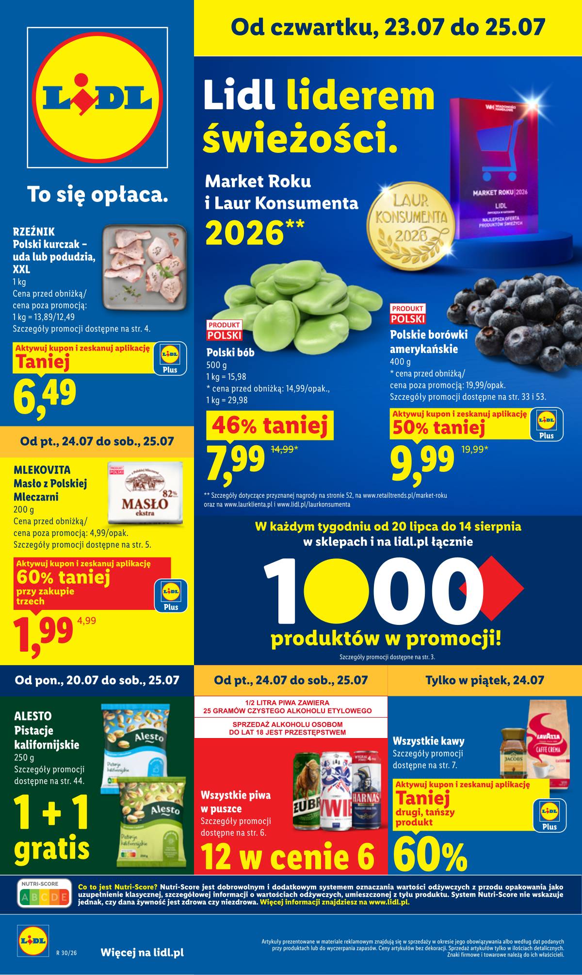 Lidl Lenkija - Gazetka ważna od 23.07. do 25.07. 1 puslapis
