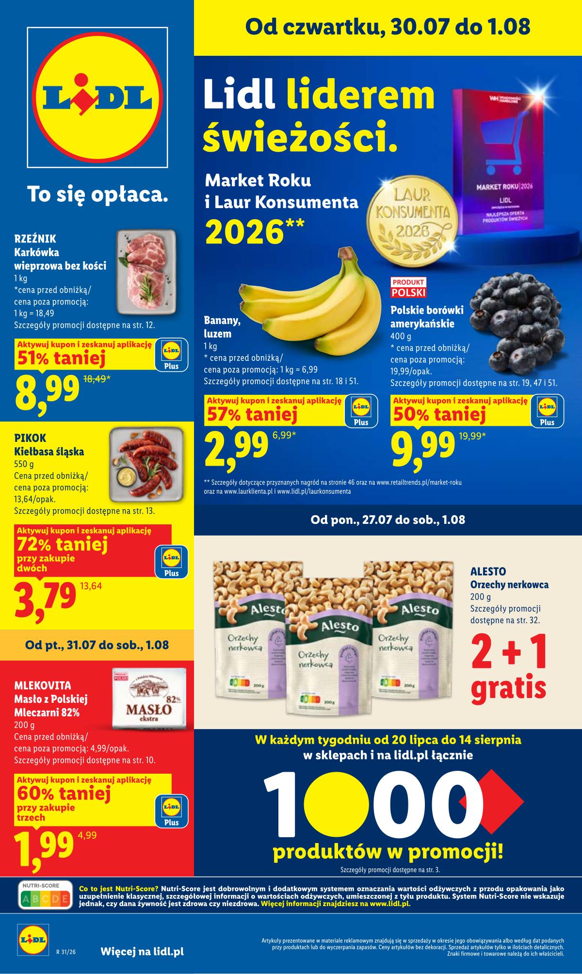 Lidl Lenkija - Gazetka ważna od 30.07. do 01.08. 1 puslapis