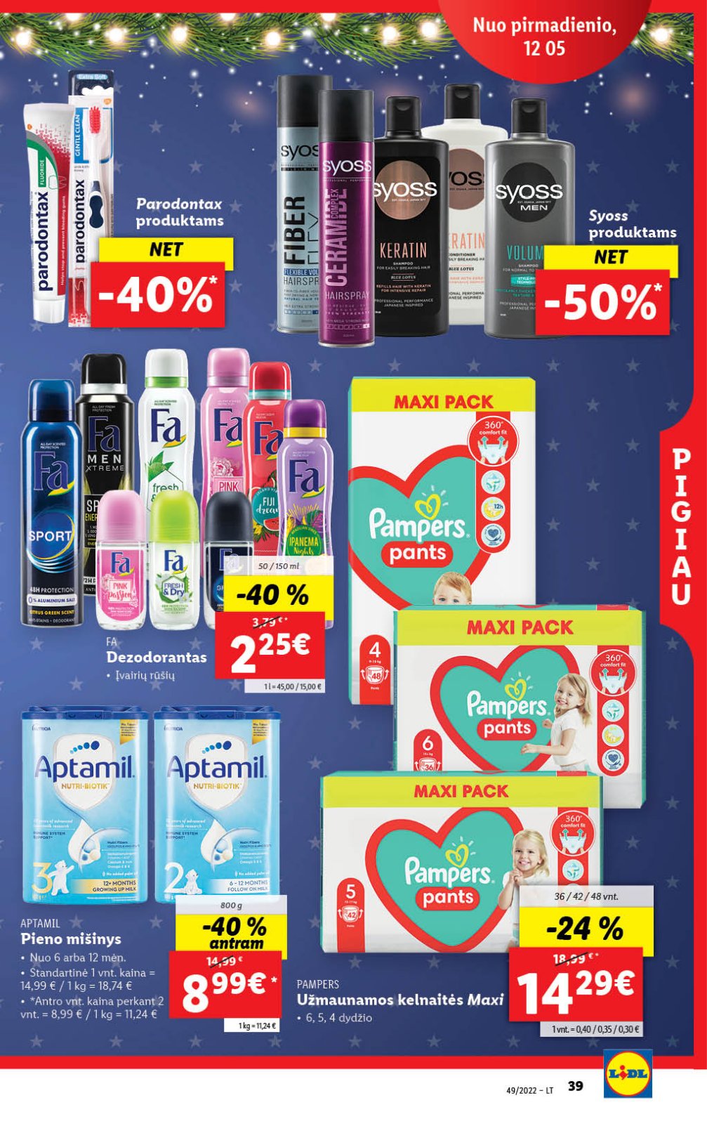 Lidl 'MAISTO PREKIŲ PASIŪLYMAI' 39 puslapis