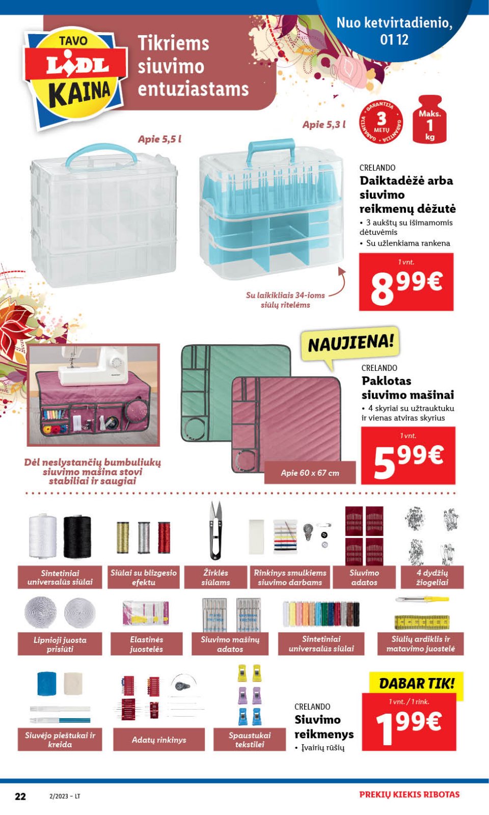 Lidl 'NE MAISTO PREKIŲ PASIŪLYMAI' 22 puslapis