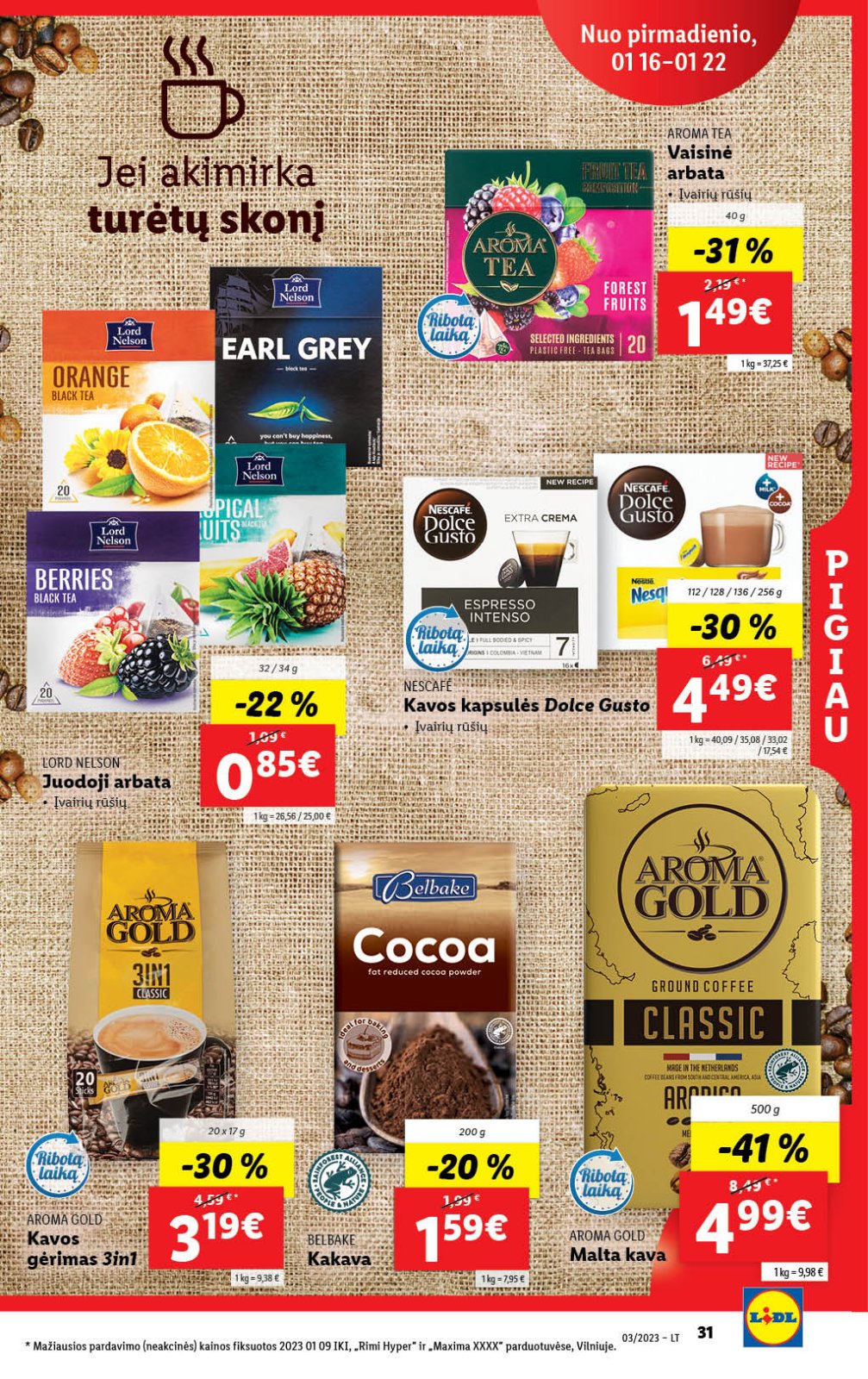 Lidl 'MAISTO PREKIŲ PASIŪLYMAI' 31 puslapis