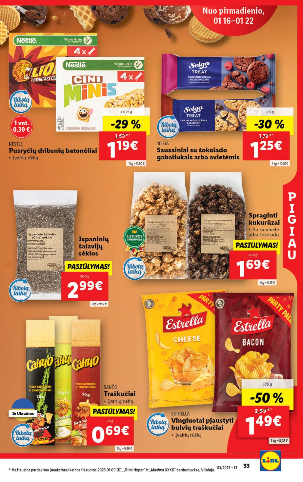 Lidl 'MAISTO PREKIŲ PASIŪLYMAI' 33 puslapis
