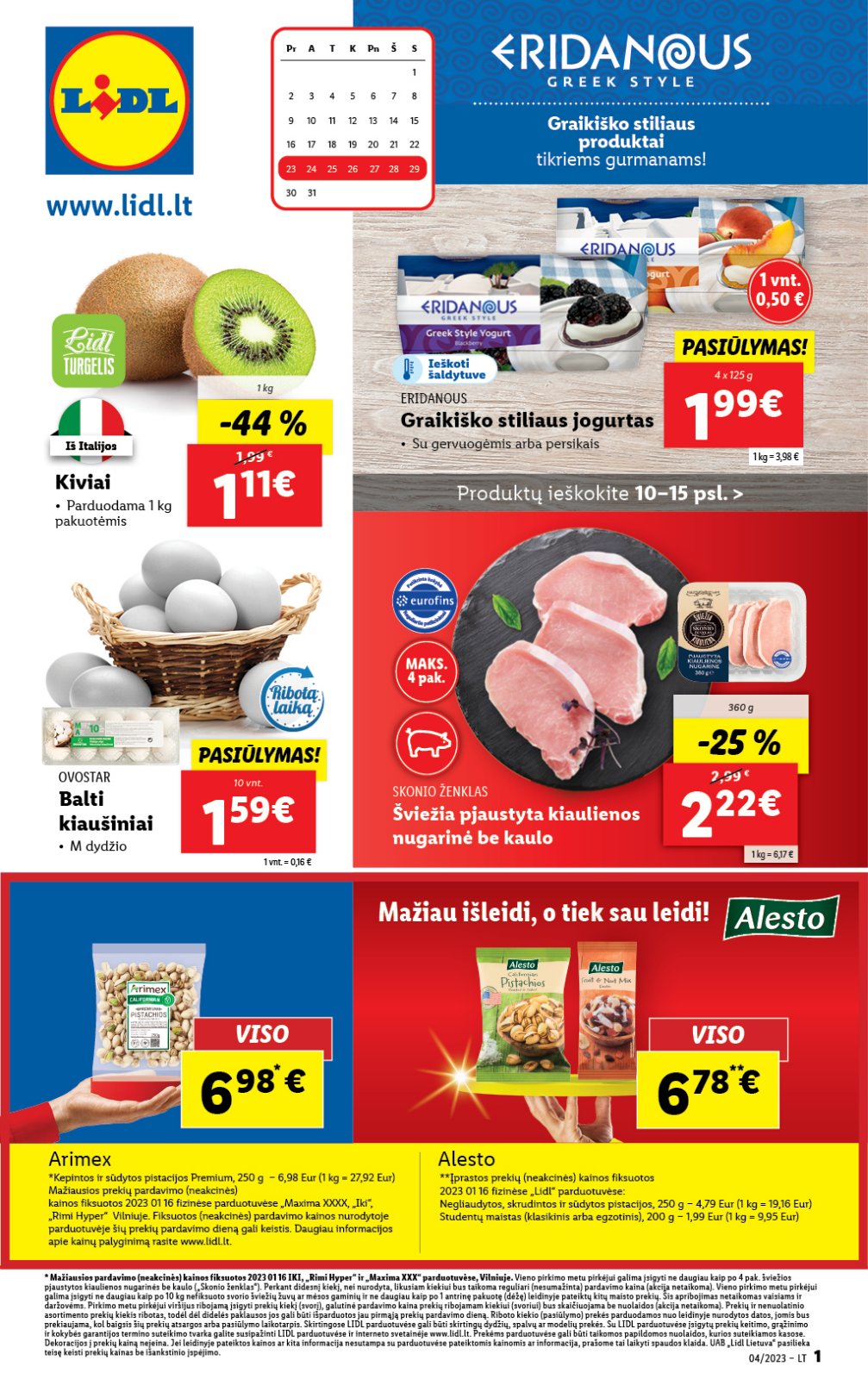Lidl 'MAISTO PREKIŲ PASIŪLYMAI' 1 puslapis