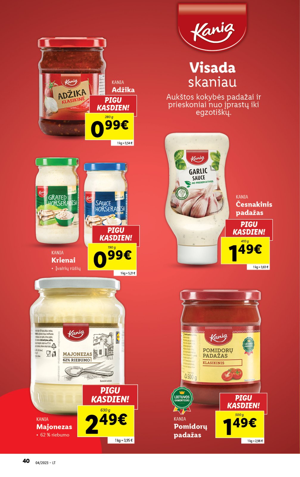Lidl 'MAISTO PREKIŲ PASIŪLYMAI' 40 puslapis