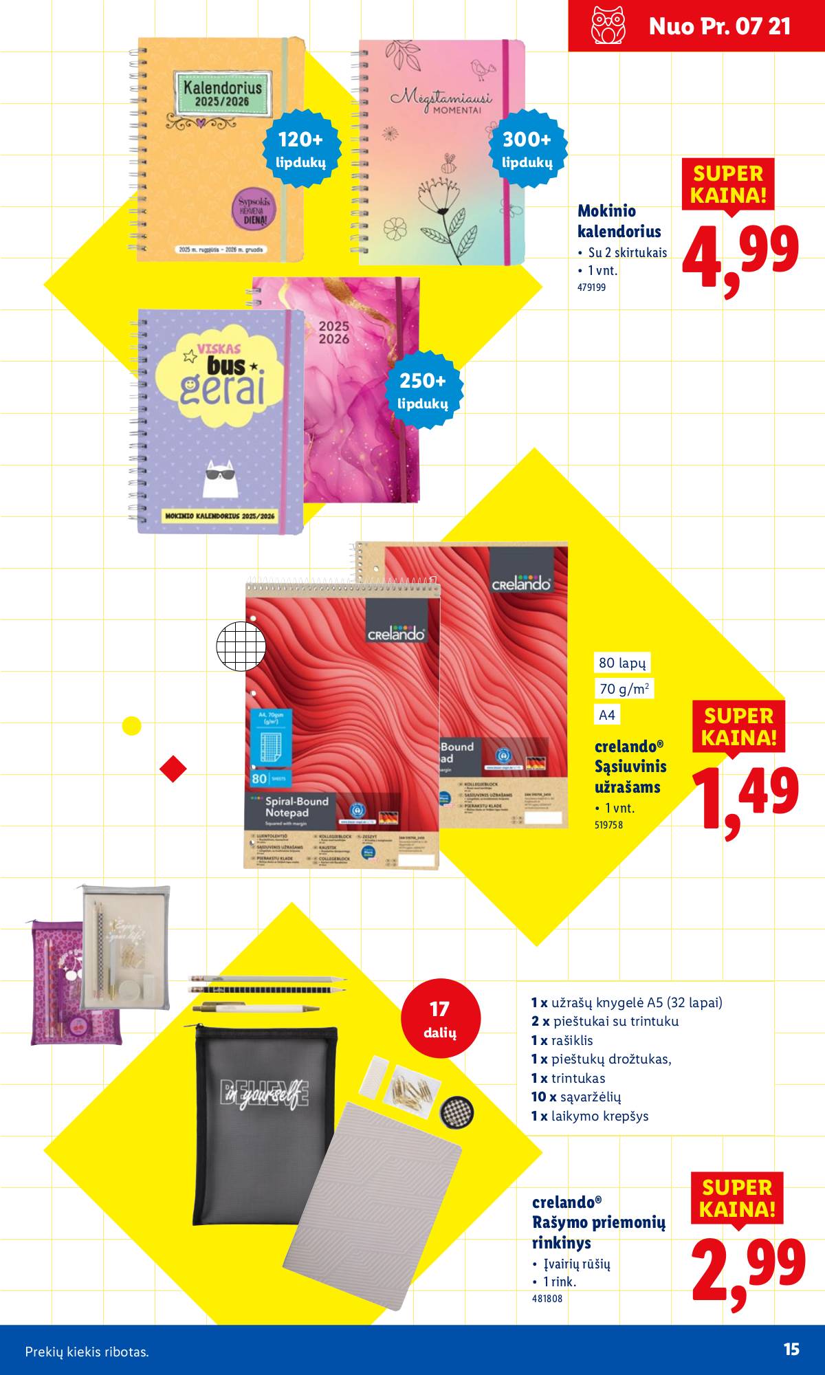Lidl - LIDL Mokyklinių prekių katalogas 15 puslapis