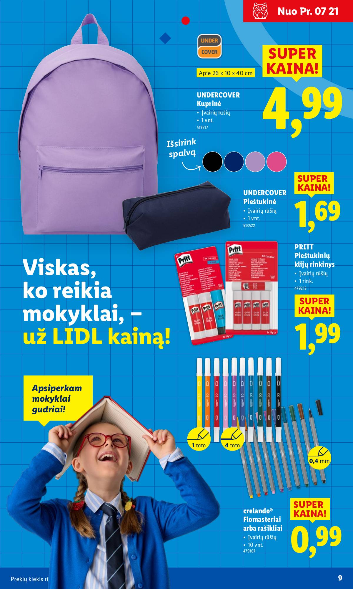 Lidl - LIDL Mokyklinių prekių katalogas 9 puslapis