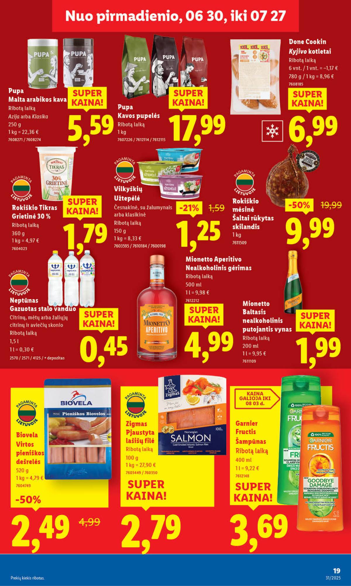 Lidl - LIDL SAVAITĖS Maisto prekių akcijų leidinys 19 puslapis