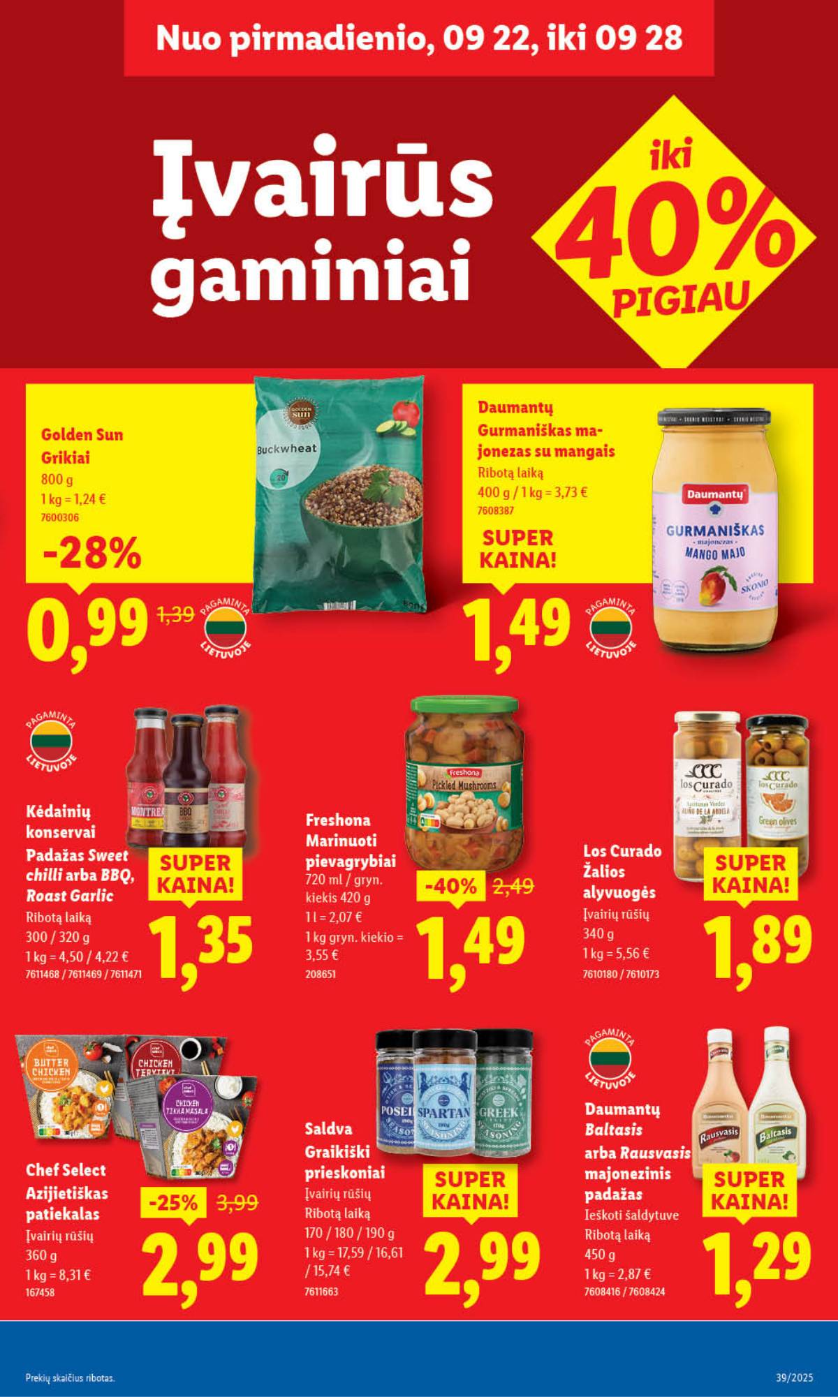 Lidl - LIDL SAVAITĖS Maisto prekių akcijų leidinys 29 puslapis
