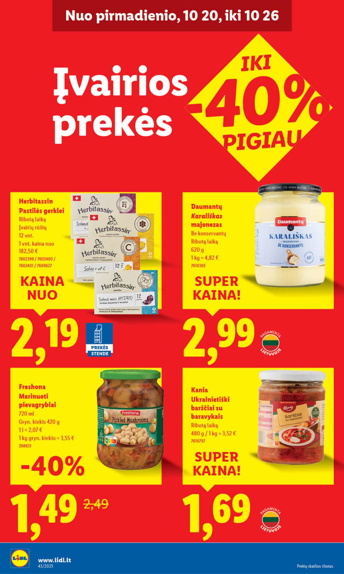 Lidl - LIDL SAVAITĖS Maisto prekių akcijų leidinys 40 puslapis