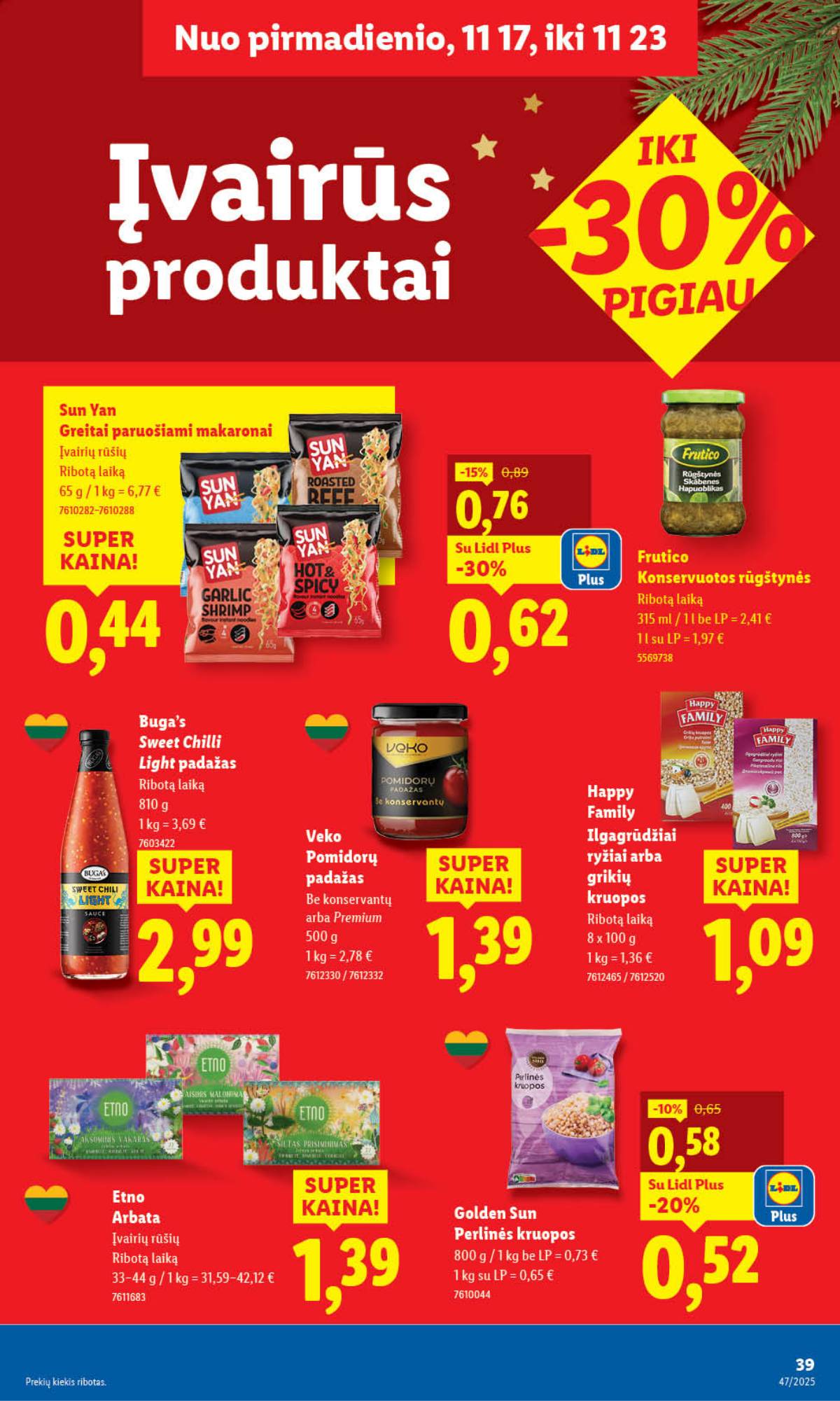 Lidl - LIDL SAVAITĖS Maisto prekių akcijų leidinys 39 puslapis
