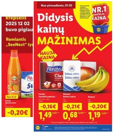 Lidl - Didysis kainų mažinimas 2026-01-05 – 2026-02-01