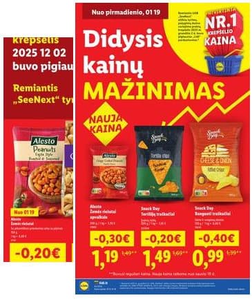 Lidl - Didysis kainų mažinimas 2026-01-05 – 2026-02-22