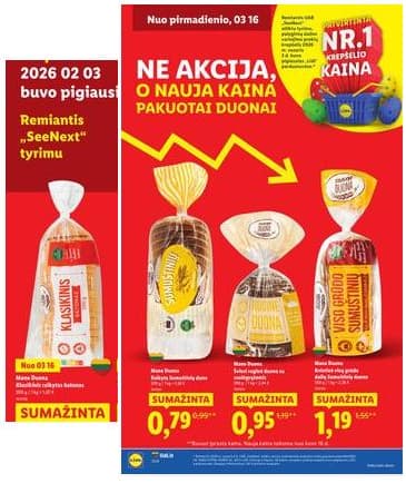 Lidl - Toliau mažiname kainas 2026-01-05 – 2026-03-16
