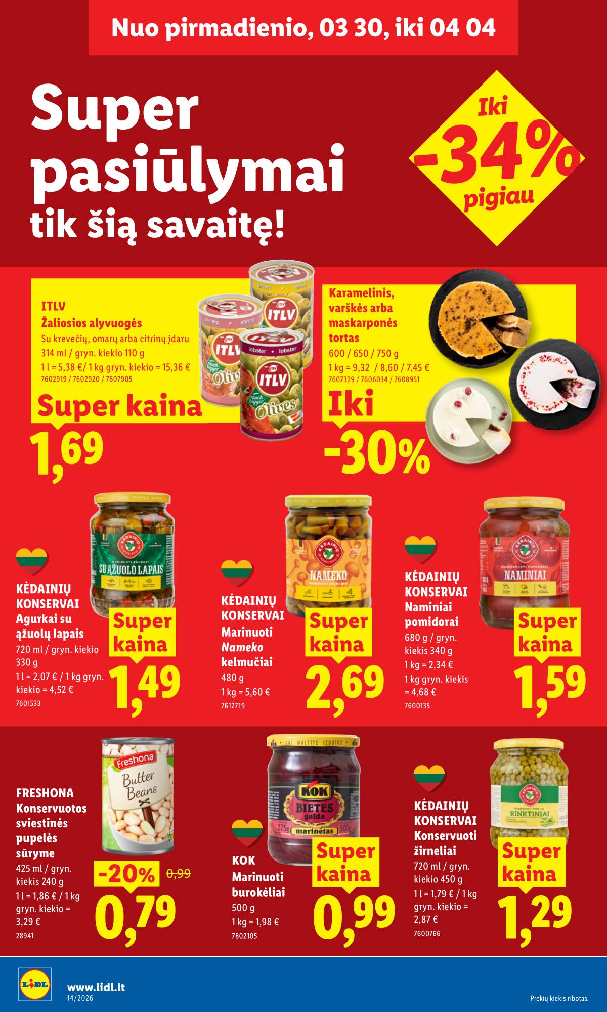 Lidl - LIDL SAVAITĖS Maisto prekių akcijų leidinys 16 puslapis