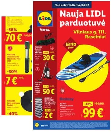 Lidl - Nauja parduotuvė Raseiniuose 2026-04-02 – 2026-04-05