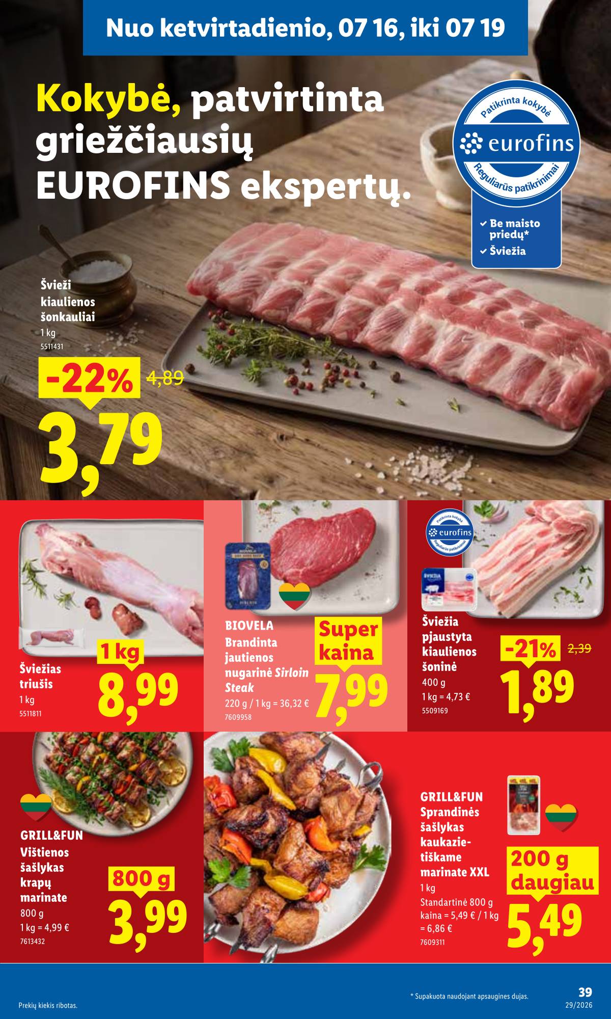 Lidl - LIDL SAVAITĖS Maisto prekių akcijų leidinys 39 puslapis