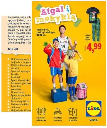 Lidl - Mokyklos prekių katalogas 2026 2026-07-20 – 2026-09-06