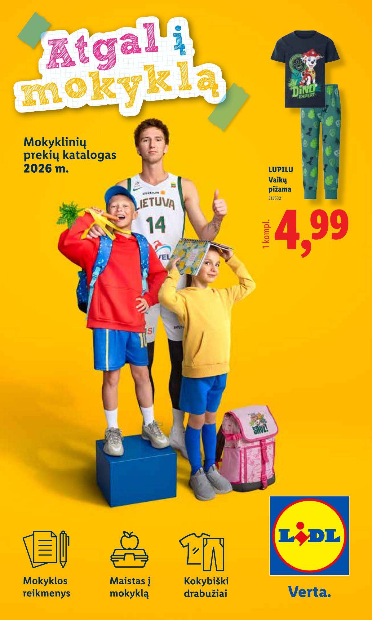 Lidl - Mokyklos prekių katalogas 2026 1 puslapis