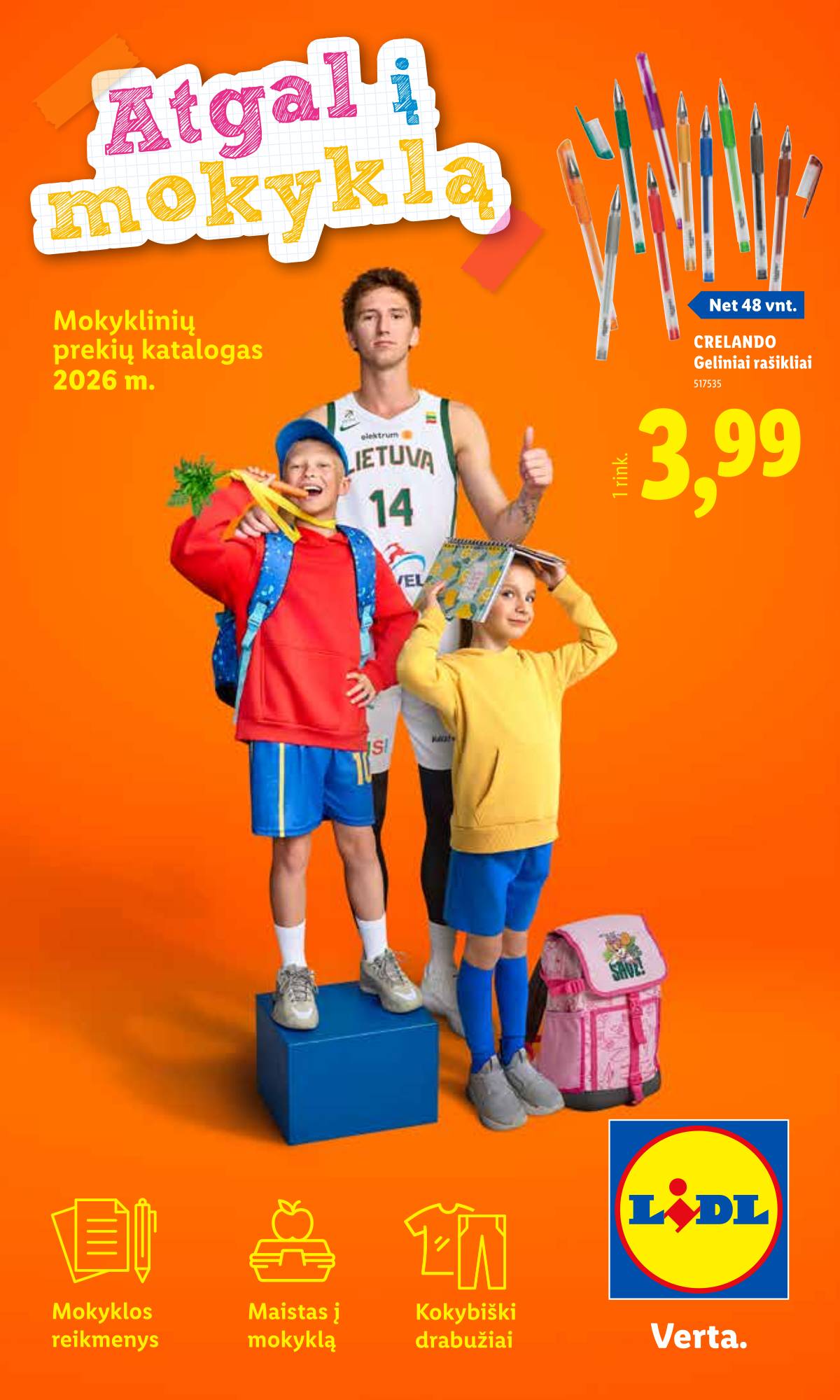 Lidl - Mokyklos prekių katalogas 2026 1 puslapis