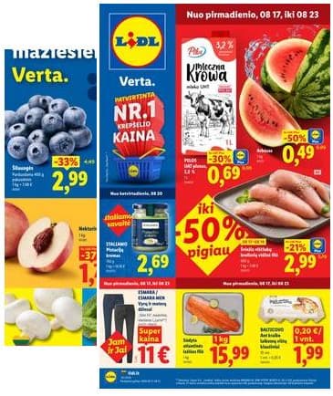 Lidl - LIDL SAVAITĖS Maisto prekių akcijų leidinys 2026-08-17 – 2026-08-23