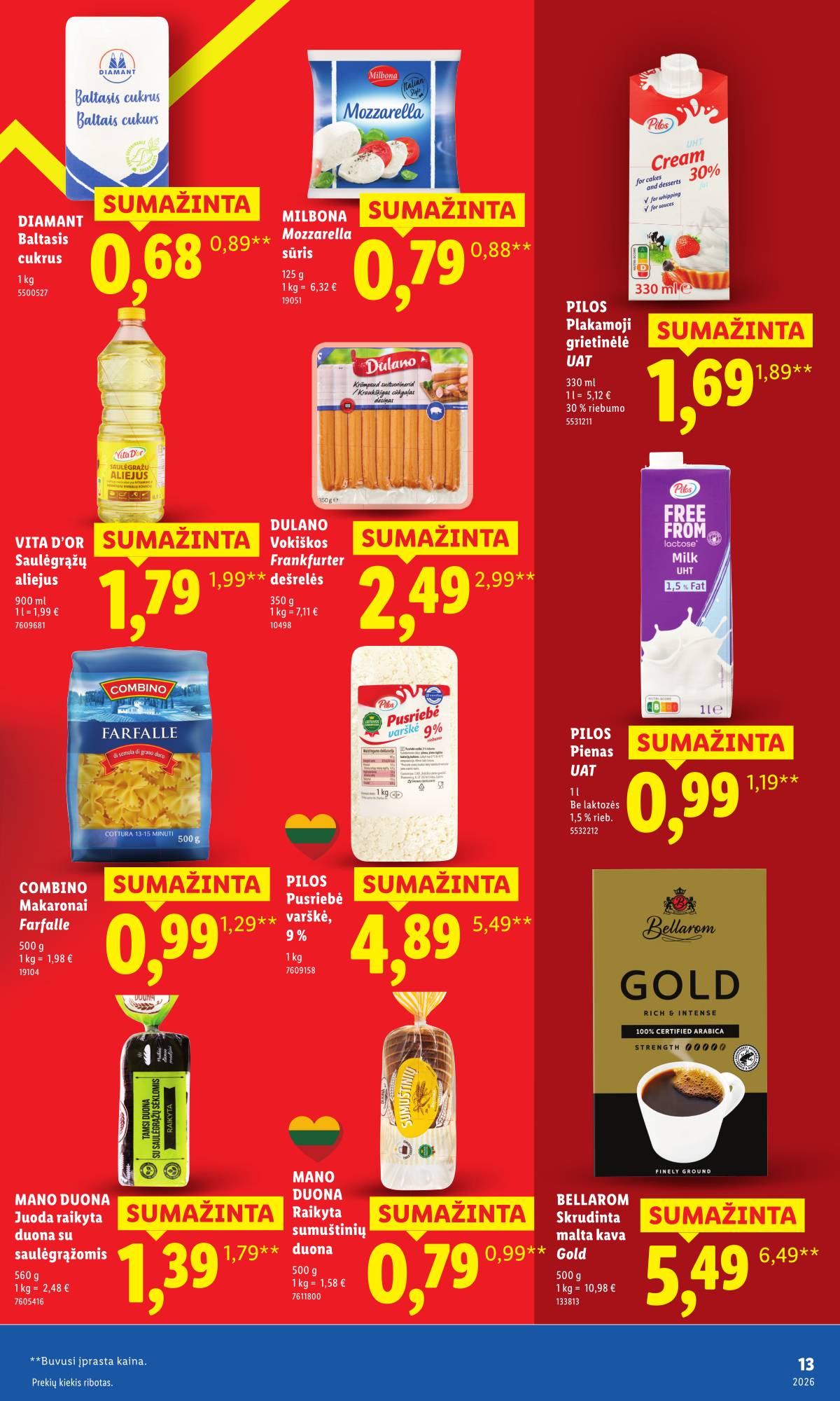 Lidl - Toliau mažiname produktų kainas.* 13 puslapis