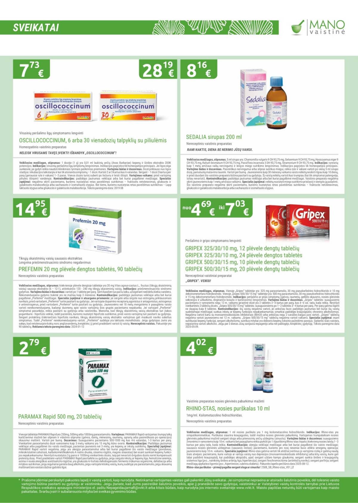 Mano vaistinė - Mano vaistinė akcijų leidinys 2025-12-01 - 2025-12-31 5 puslapis