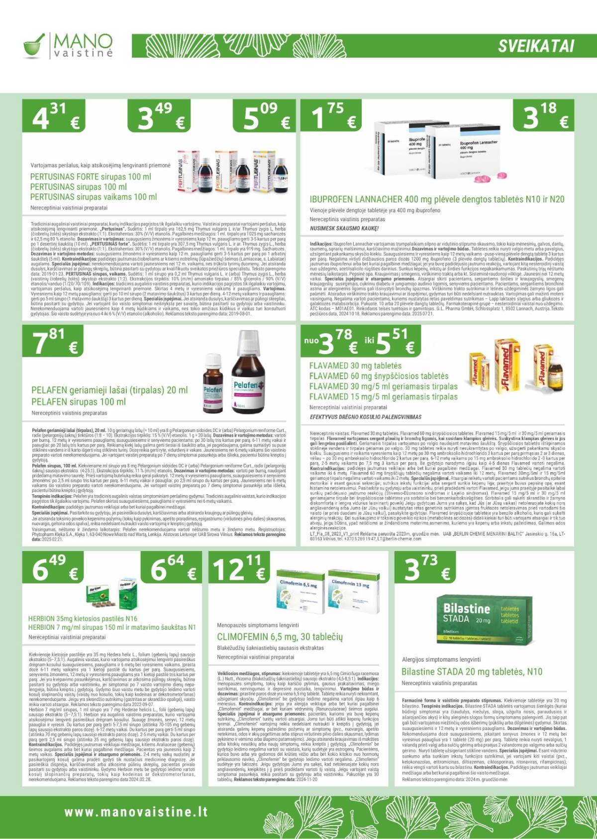 Mano vaistinė - Mano vaistinė akcijų leidinys 2025-12-01 - 2025-12-31 6 puslapis