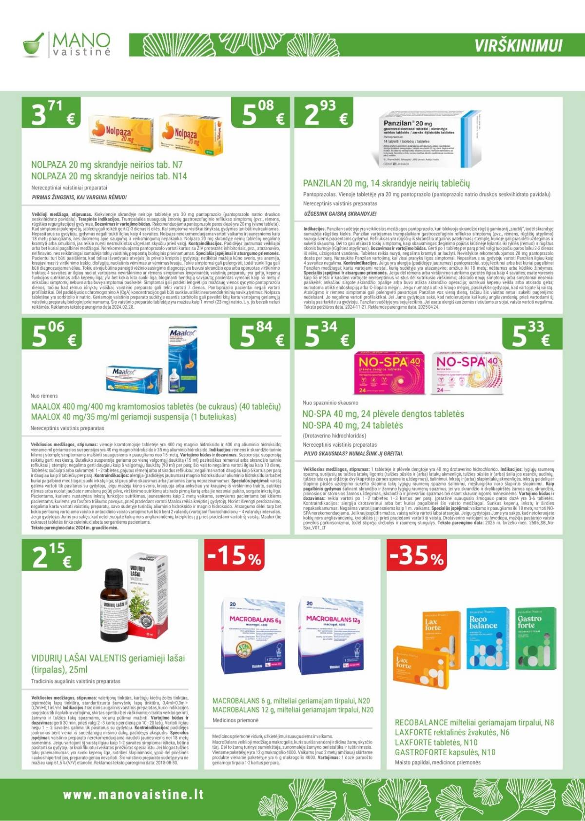 Mano vaistinė - Mano vaistinė akcijų leidinys 2025-12-01 - 2025-12-31 8 puslapis