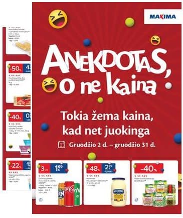 Maxima - Anekdotas, o ne kaina 2025-12-02 – 2025-12-31