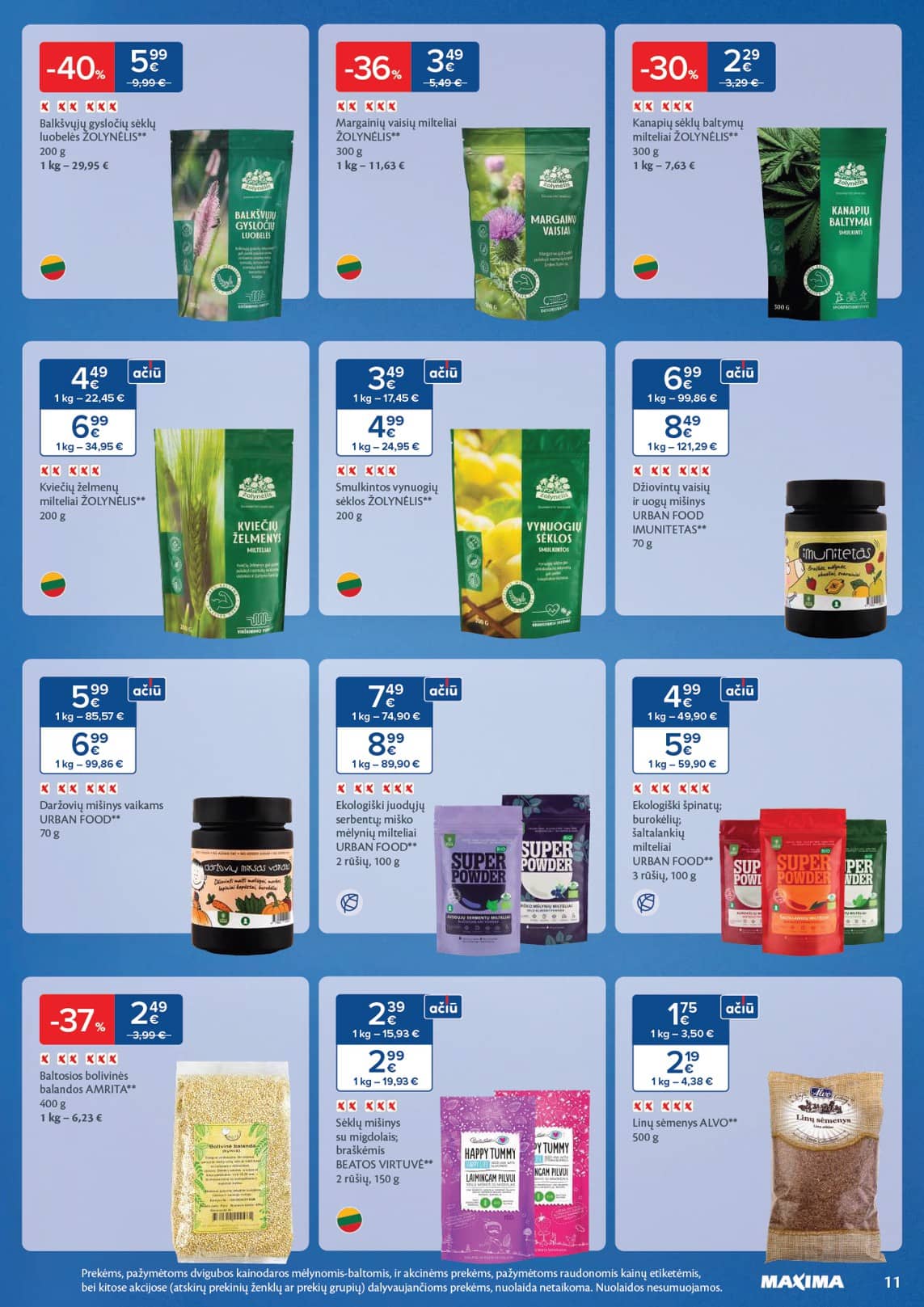 Maxima - Maxima SVEIKUOLIŲ MĖNUO akcijų leidinys 11 puslapis