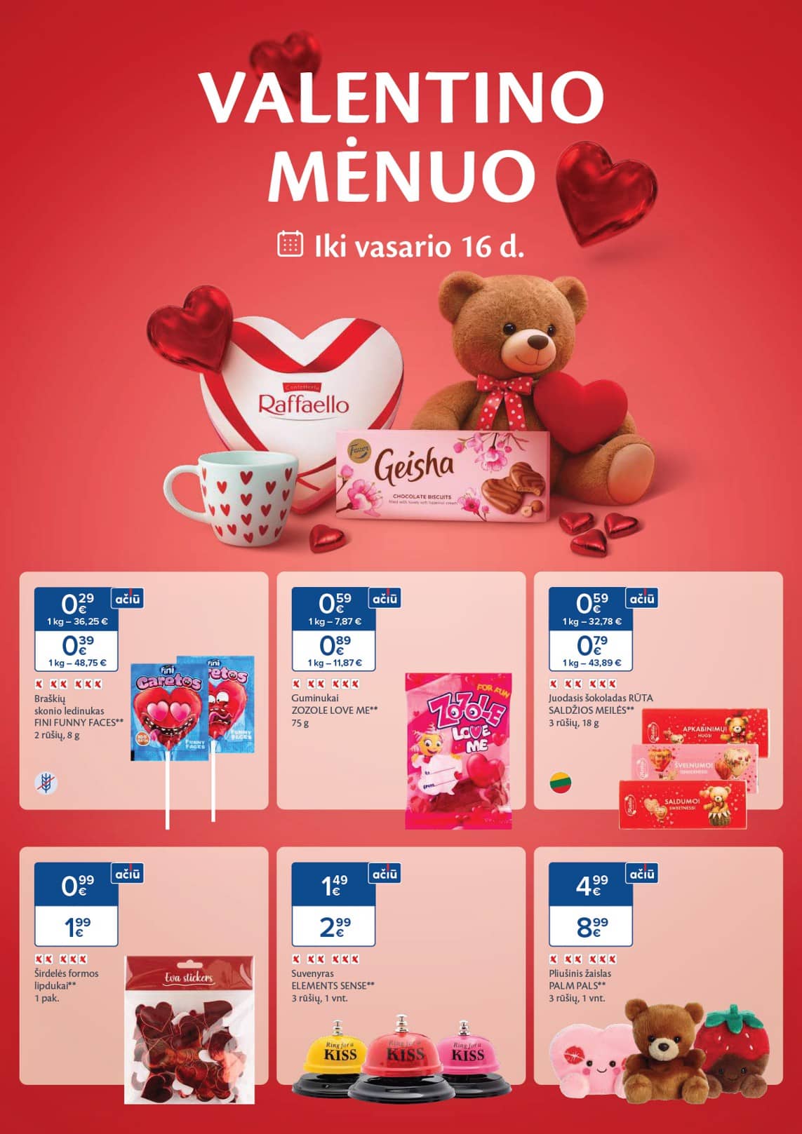 Maxima - Maxima VALENTINO MĖNUO akcijų leidinys | 2026-01-22 - 2026-02-16 1 puslapis