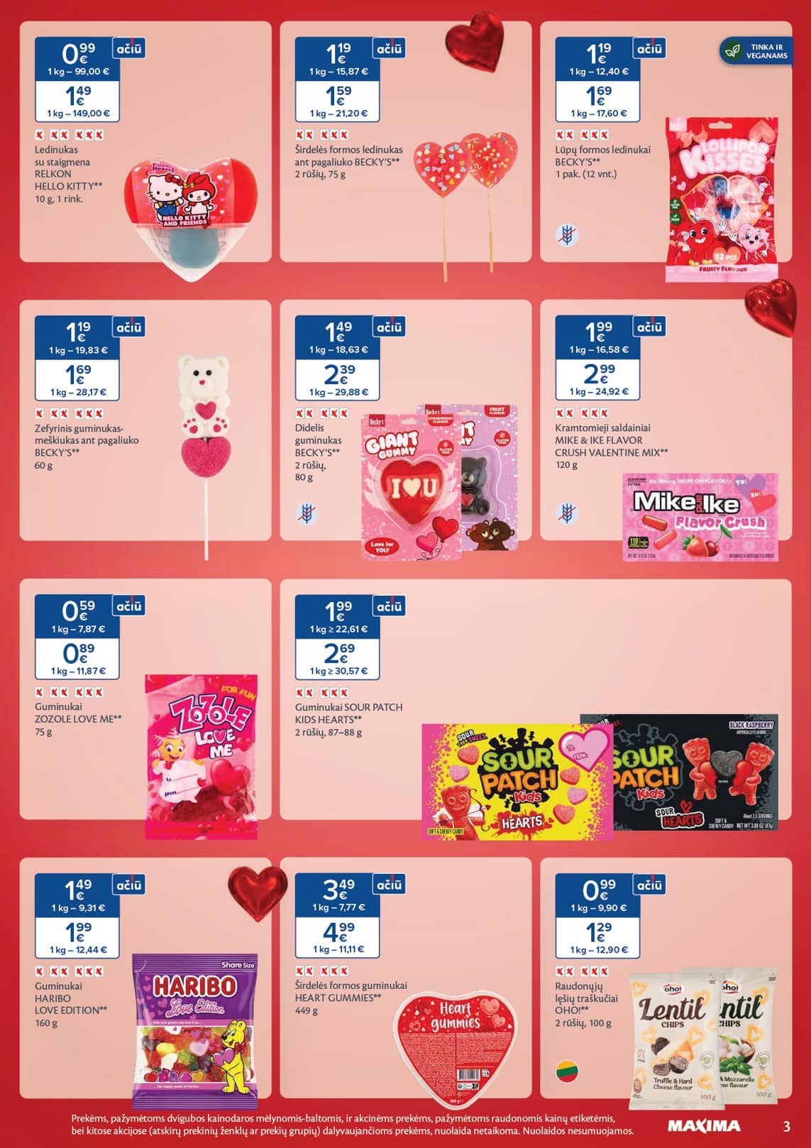 Maxima - Maxima VALENTINO MĖNUO akcijų leidinys | 2026-01-22 - 2026-02-16 3 puslapis