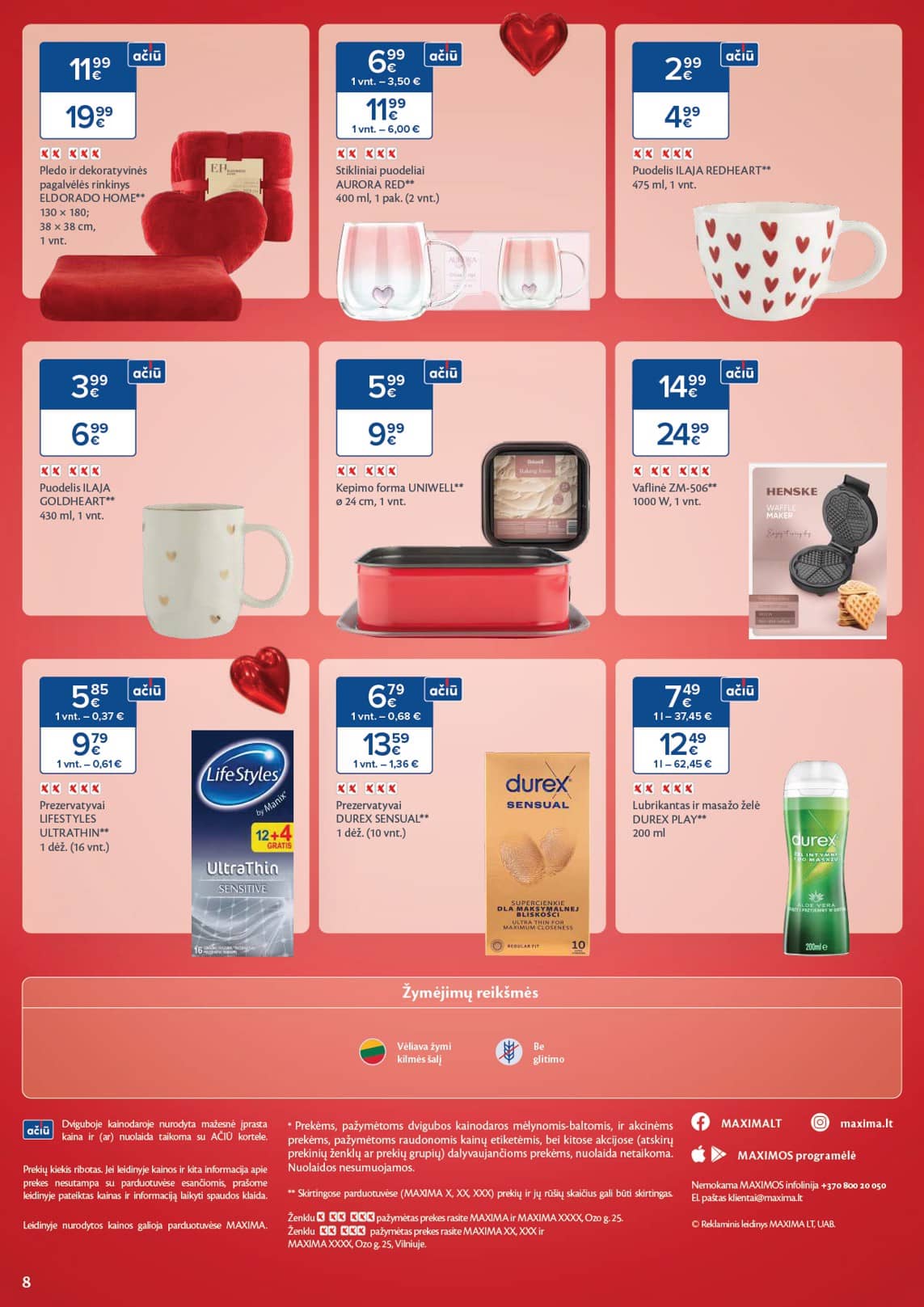 Maxima - Maxima VALENTINO MĖNUO akcijų leidinys | 2026-01-22 - 2026-02-16 8 puslapis
