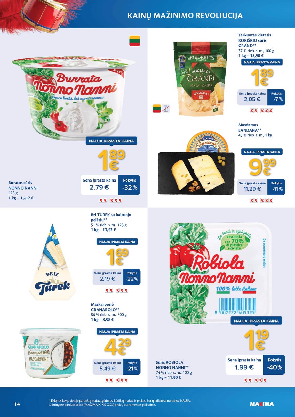 Maxima - Maxima nuolaidų leidinys "Kainų mažinimo revoliucija" | 2026-03-03 - 2026-04-06 14 puslapis