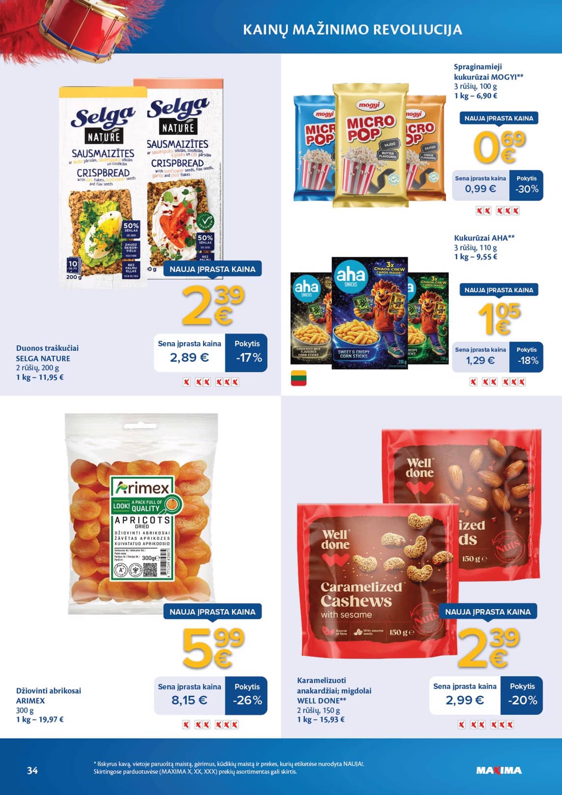 Maxima - Maxima nuolaidų leidinys "Kainų mažinimo revoliucija" | 2026-03-03 - 2026-04-06 34 puslapis