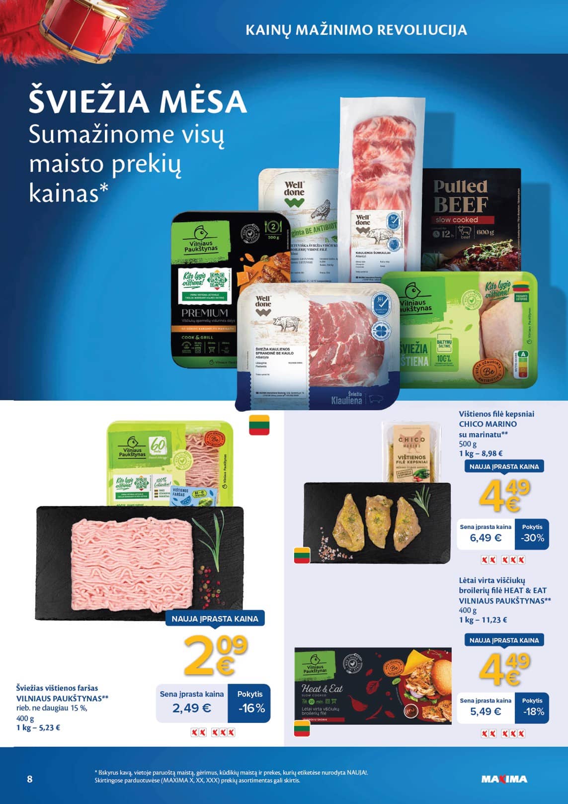 Maxima - Maxima nuolaidų leidinys "Kainų mažinimo revoliucija" | 2026-03-03 - 2026-04-06 8 puslapis