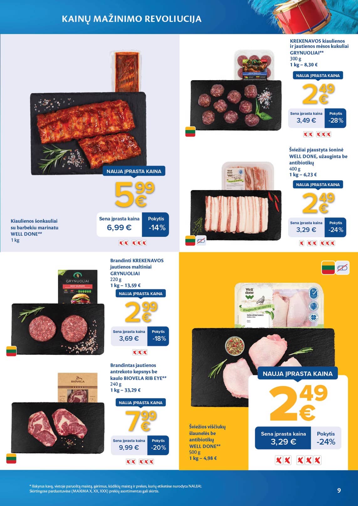 Maxima - Maxima nuolaidų leidinys "Kainų mažinimo revoliucija" | 2026-03-03 - 2026-04-06 9 puslapis