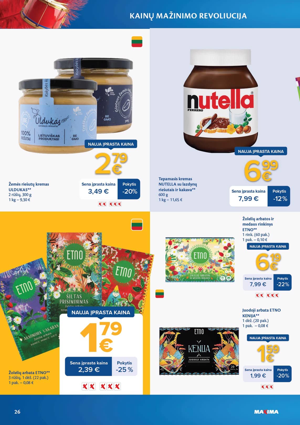 Maxima - Maxima nuolaidų leidinys "Kainų mažinimo revoliucija" | 2026-04-07 - 2026-05-04 26 puslapis