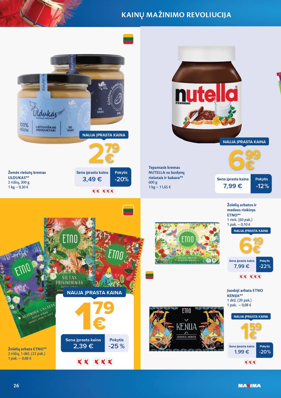 Maxima - Maxima nuolaidų leidinys "Kainų mažinimo revoliucija" | 2026-04-07 - 2026-05-04 26 puslapis