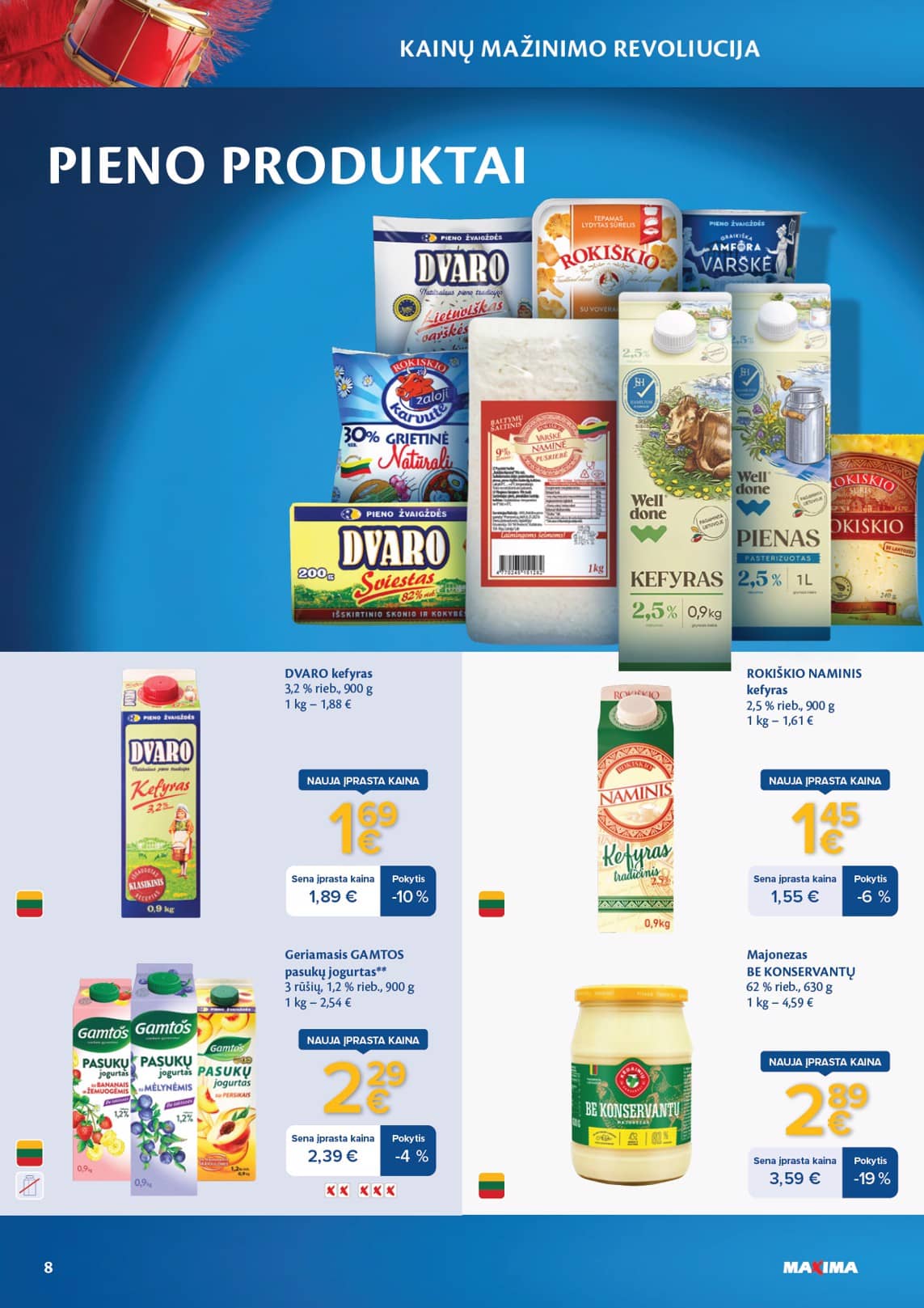 Maxima - Maxima nuolaidų leidinys "Kainų mažinimo revoliucija" | 2026-04-07 - 2026-05-04 8 puslapis